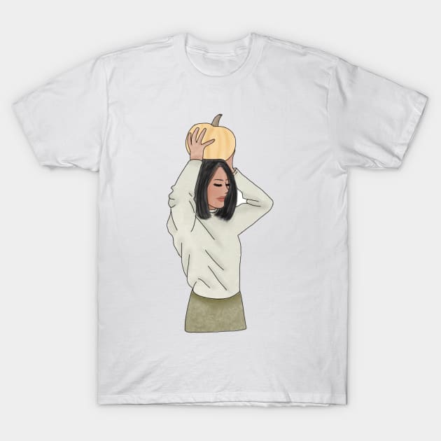 Pumpkin girl (3) T-Shirt by piscoletters